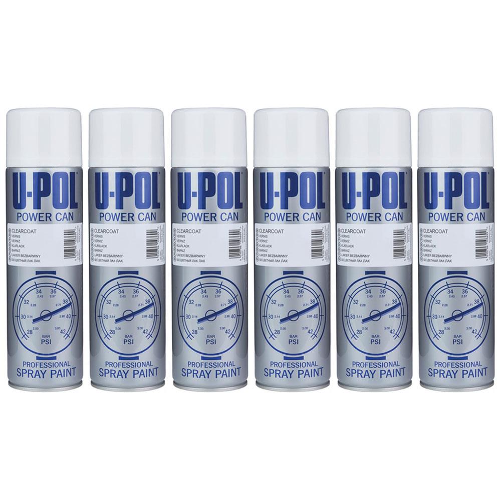 6X Upol Power Can Clear Coat Spray Paint 500ml