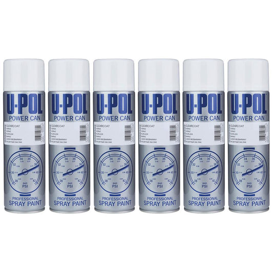 6X Upol Power Can Clear Coat Spray Paint 500ml