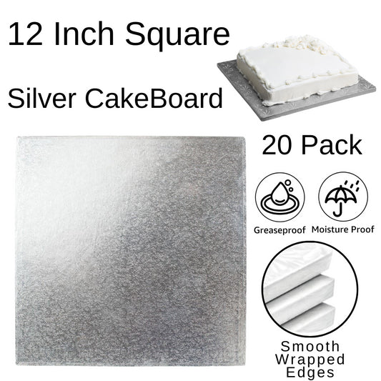 20 Board - 12" Square Silver Double Thick Cards