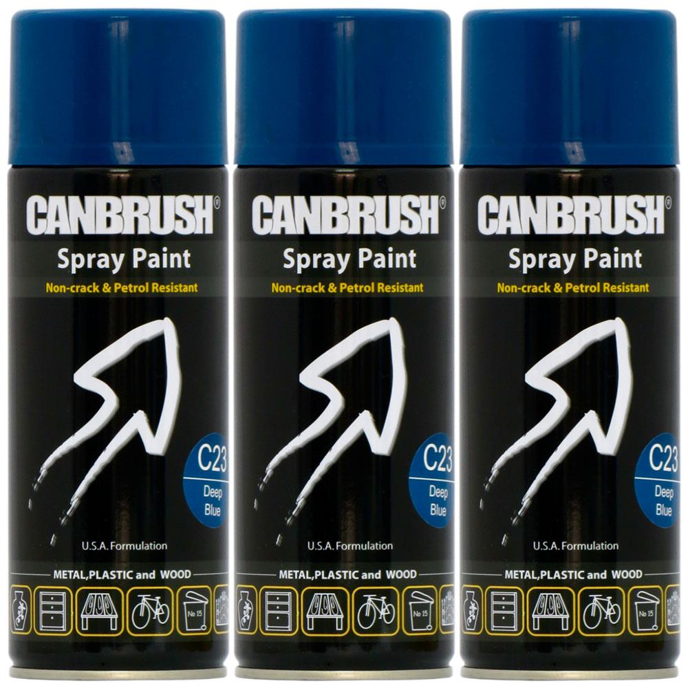 3X Canbrush C23 Deep Blue Spray Paint 400ml