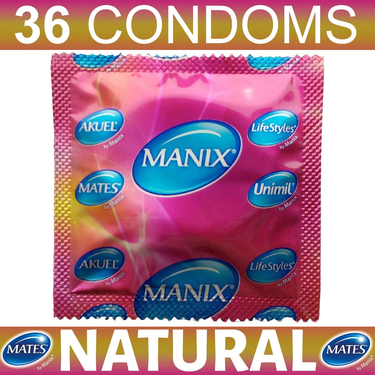 36X Mates Condoms Natural Extra Comfort