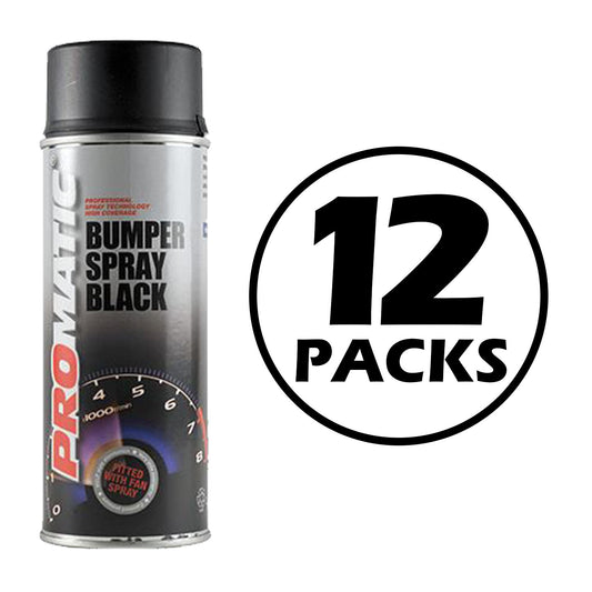 12X Promatic Bumperspray Black Spray Paint 400ml