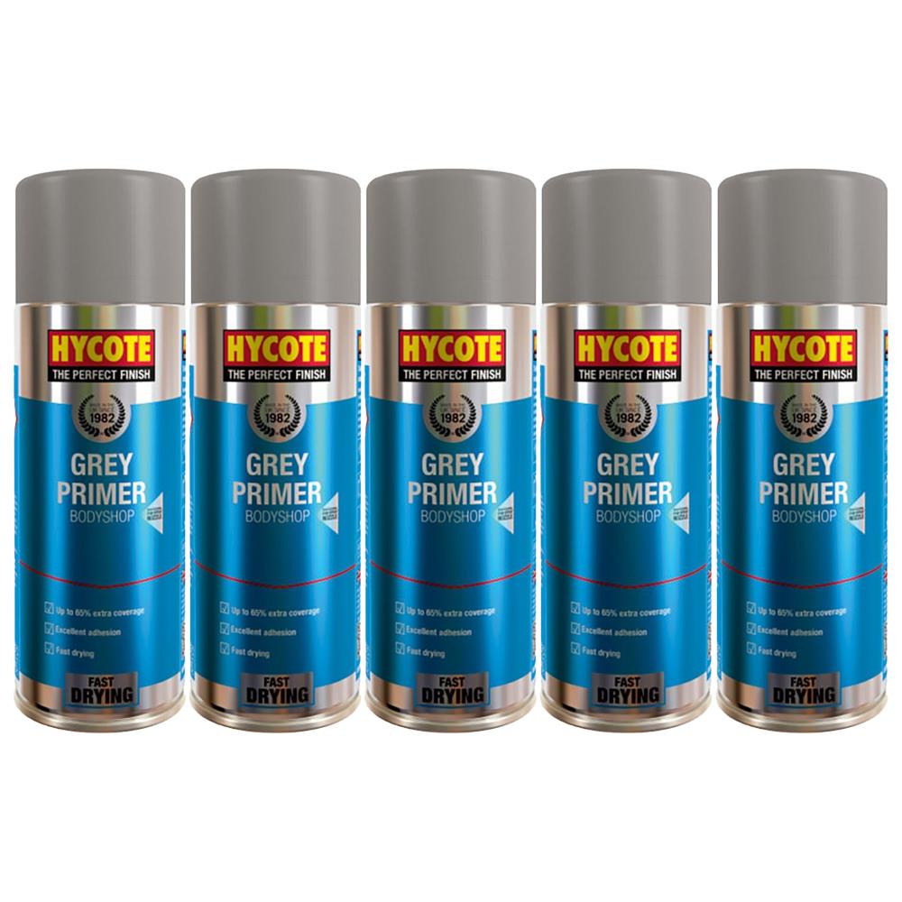 5X Hycote Bodyshop Grey Primer Spray 400ml