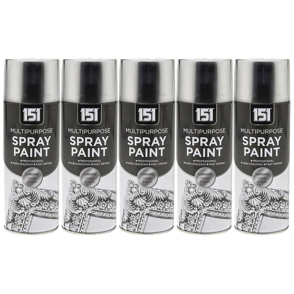 5X Auto Chrome Spray Paint 400ml