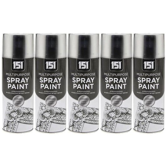 5X Auto Chrome Spray Paint 400ml