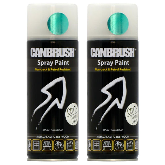 2X Canbrush C017 Candy Green Spray Paint 400ml