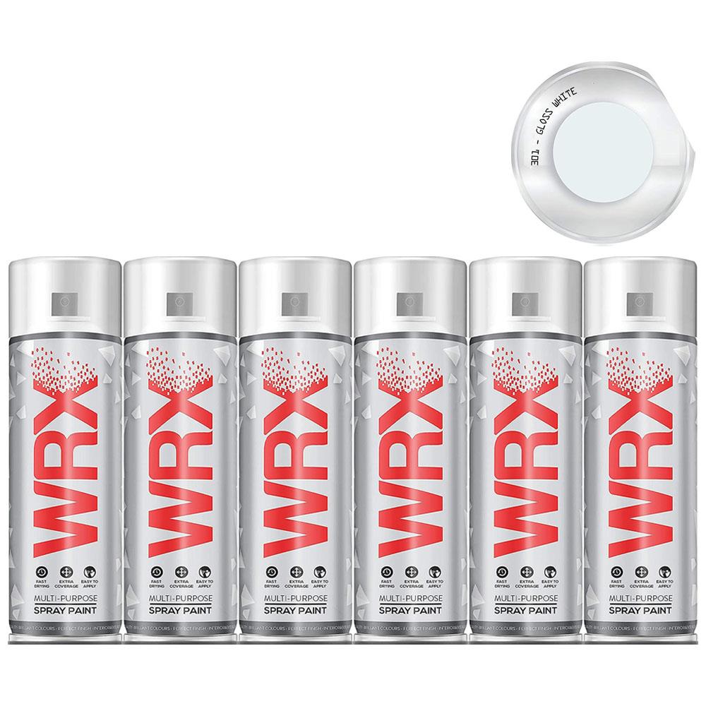 6X WRX Gloss White Spray Paint 400ml