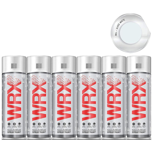 6X WRX Gloss White Spray Paint 400ml