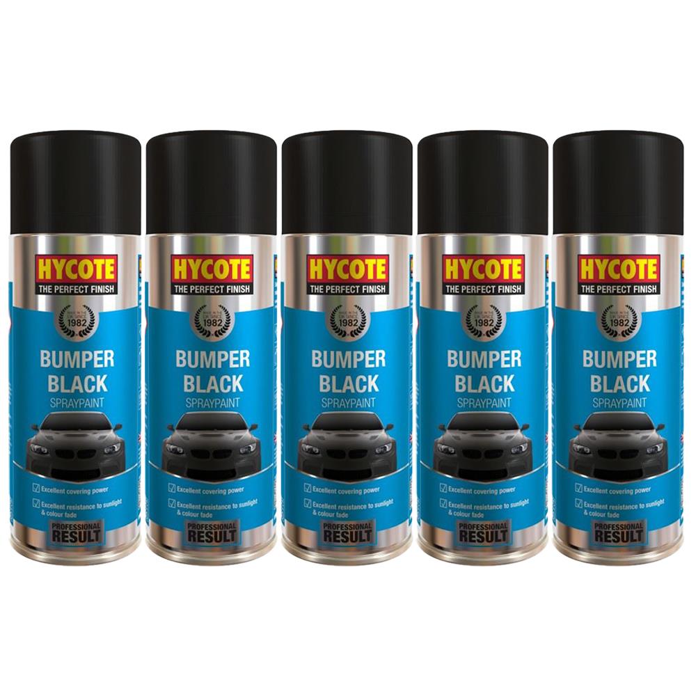 5X Hycote Bumper Paint Black Spray Paint 400ml