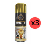 3X Paint Factory Gold Metallic Spray Paint 400ml