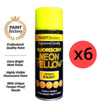 6X Paint Factory Neon Yellow Spray Paint 400ml