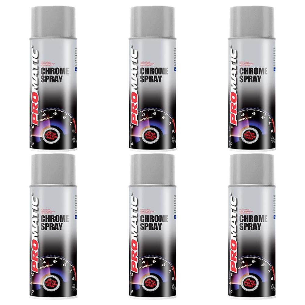 6X Promatic Chrome Spray Paint 400ml