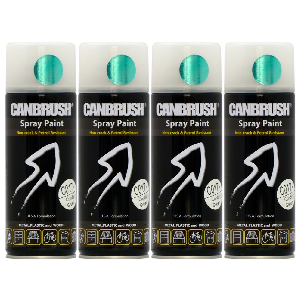 4X Canbrush C017 Candy Green Spray Paint 400ml