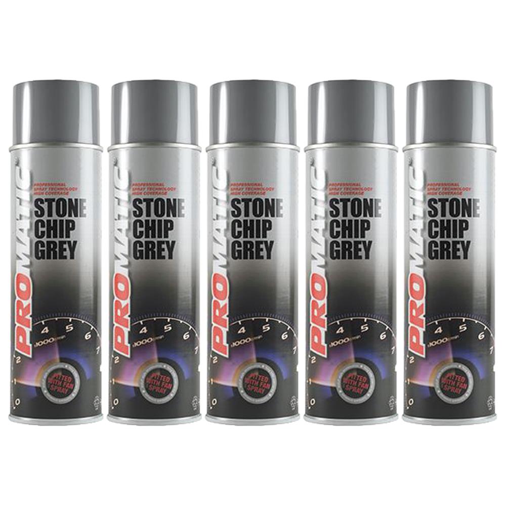 5X Promatic Stonechip Grey Spray Paint 500ml