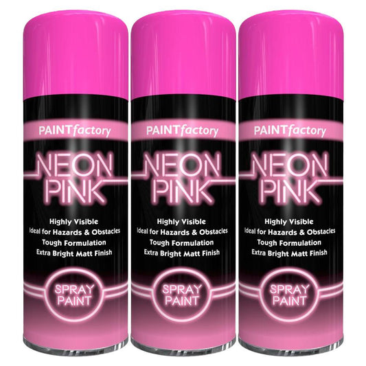 3X Paint Factory Fluorescent Neon Pink Spray Paint 200ml