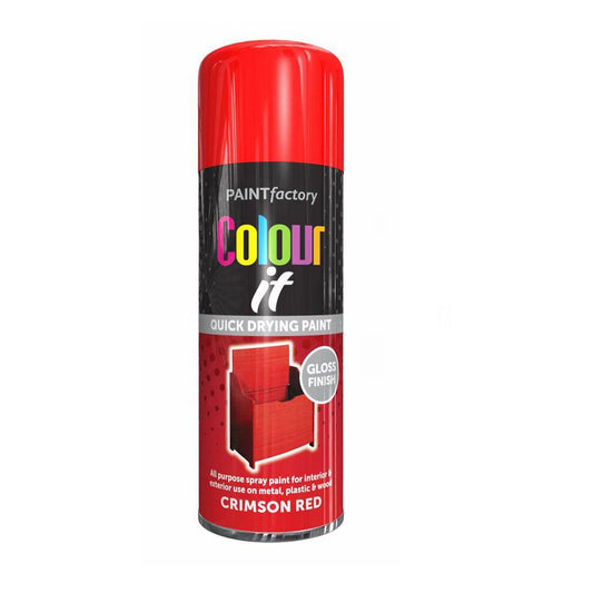 Paint Factory Crimson Red Gloss Spray Paint 400ml