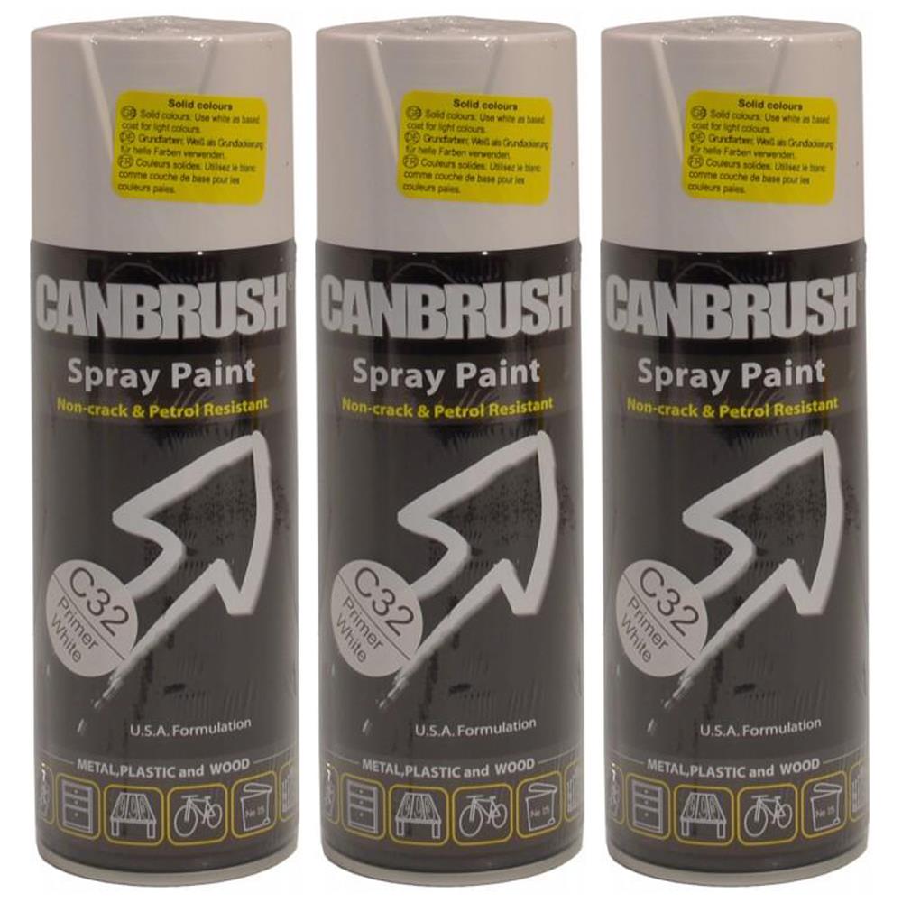 3X Canbrush C32 White Primer Spray 400ml