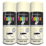 3X Paint Factory Ivory Silk Gloss Spray Paint 400ml