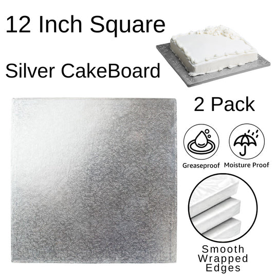 2 Board - 12" Square Silver Double Thick Cards