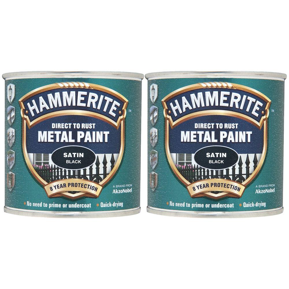 2X Hammerite Satin White Paint 250ml