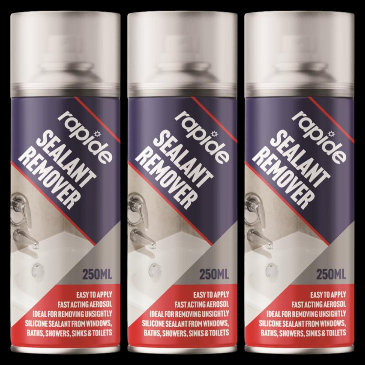 3X Silicone Sealant Remover Spray Rapide Softens and Releases Sealant 250ml