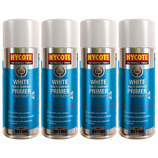 4X Hycote Bodyshop High Build White Spray Paint 400ml