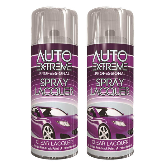 2X Auto Extreme Clear Lacquer 400ml