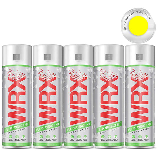 5X WRX Fluorescent Brazil Yellow 516 Spray Paint 400ml