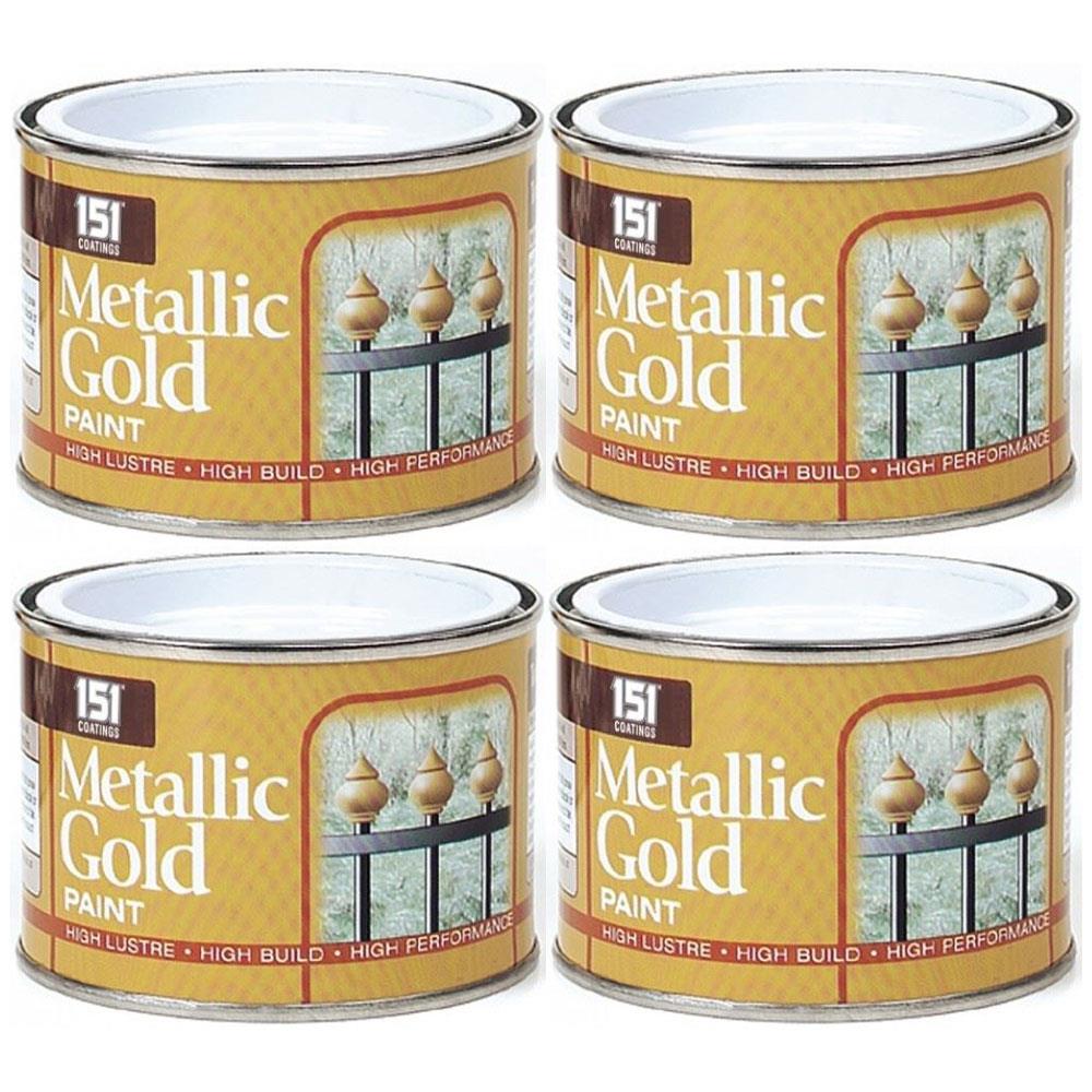 4X Metallic Gold Paint Tin 180ml