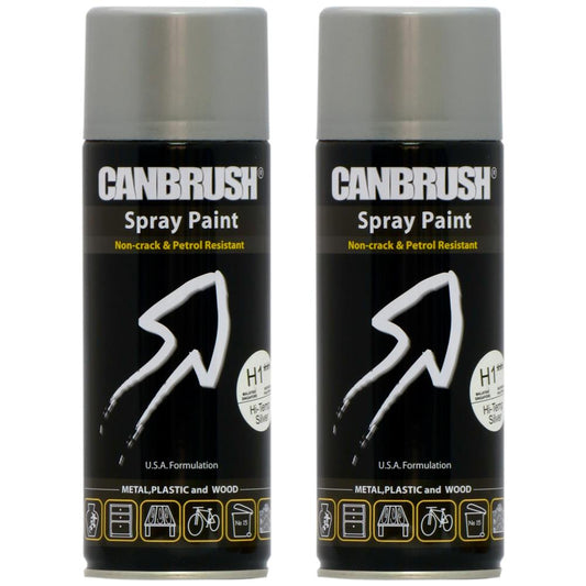 2X Canbrush H1 Hi-Temp Silver 400ml