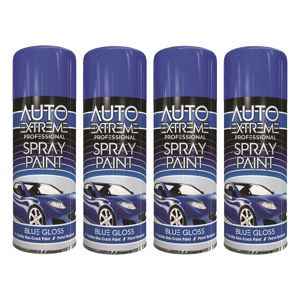 4X Auto Extreme Blue Spray Paint 400ml