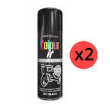 2X Paint Factory Jet Black Gloss Spray Paint 400ml