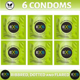 6X EXS Ribbed Condoms