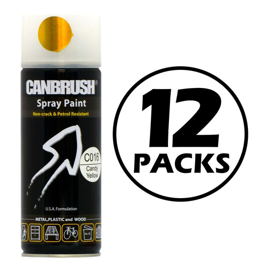 12X Canbrush C016 Candy Yellow Spray Paint 400ml