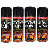 4X High Temp Black Stove Spray Paint 400ml