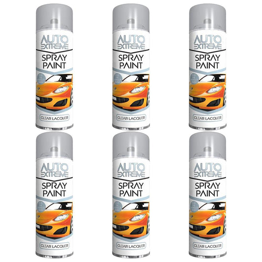 6X Auto Spray Clear Lacquer Spray Paint 250ml