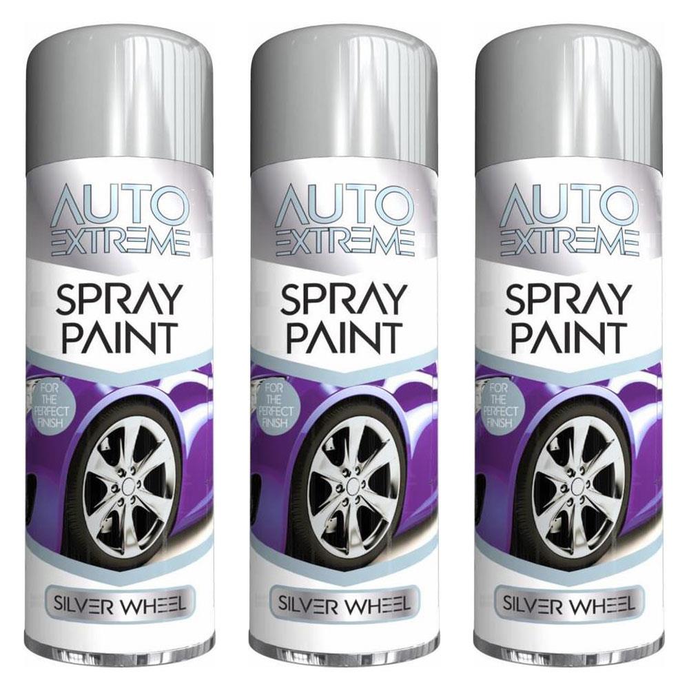 3X Auto Extreme Silver Wheel Spray Paint 250ml