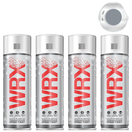 4X WRX Gloss Grey Spray Paint Acrylic 400ml