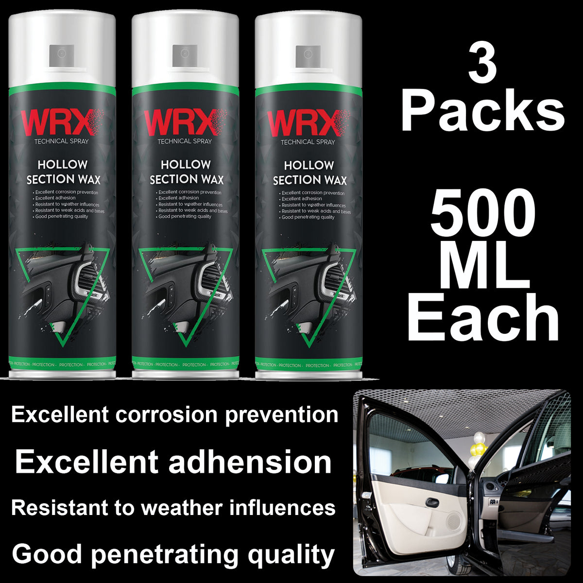 3X WRX Hollow Section Wax Spray 500ml