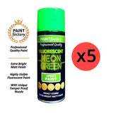 5X Paint Factory Neon Green Spray Paint 400ml