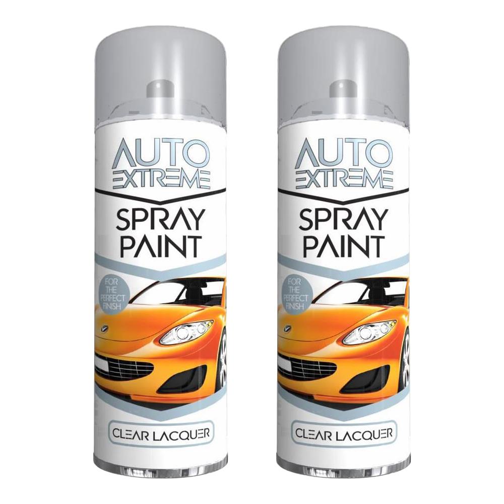 2X Auto Spray Clear Lacquer Spray Paint 250ml