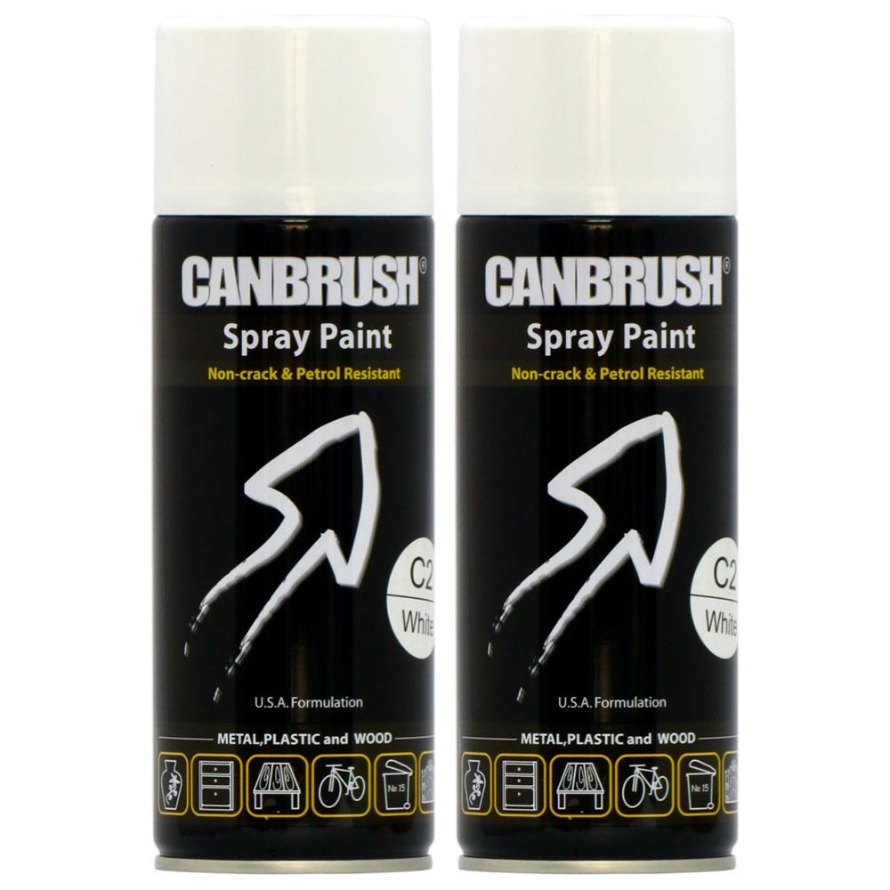 2X Canbrush C2 Gloss White Spray Paint 400ml