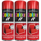 3X Paint Factory Crimson Red Gloss Spray Paint 250ml