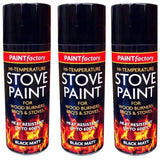 6X High Temp Black Stove Spray Paint 400ml