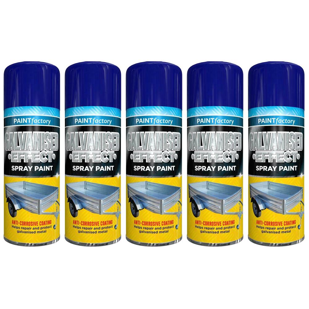 5X Paint Factory Galvanised Effect Spray Paint 400ml