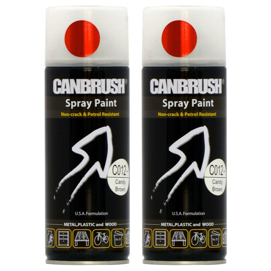 2X Canbrush C012 Candy Brown Spray Paint 400ml