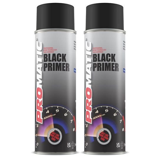 2X Promatic Black Primer Spray 500ml