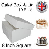 10X Cake Box 8"(8" Lid & 8" Base)