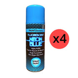 4X Paint Factory Blue Fluorescent Neon Spray Paint 200ml