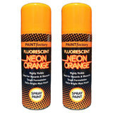 2X Paint Factory Fluorescent Neon Orange Spray Paint 200ml